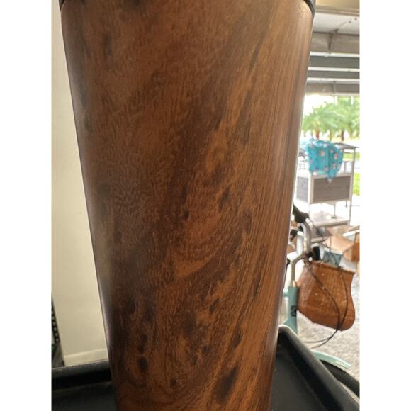 20oz Simple Modern Insulated Tumbler with Lid and Straw- Wood Tone - Picture 3 of 4